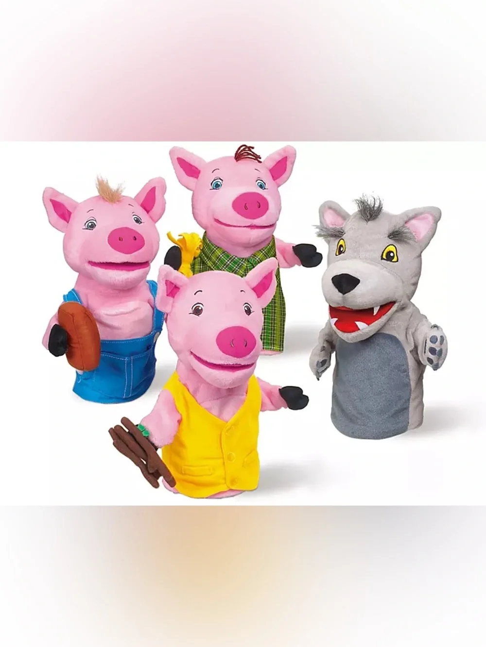 Lakeshore Plush Hand Puppet Set - The 3 Little Pigs